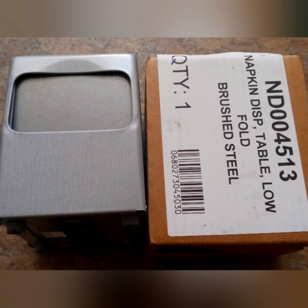 Brushed Steel Napkin Dispenser new in box